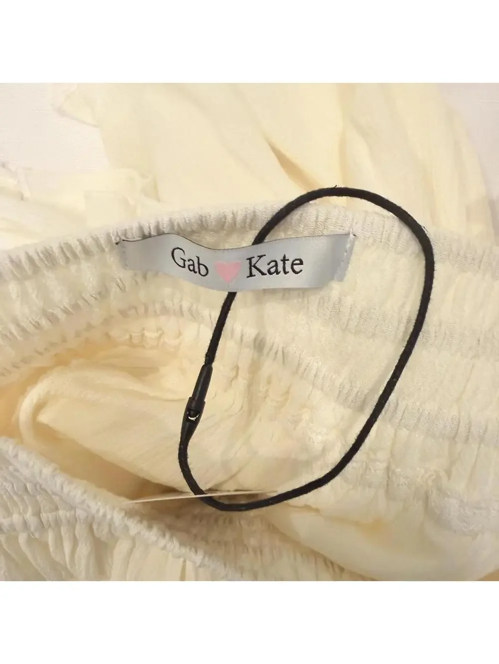 Gab & Kate Skylar White Smocked Waist Mini Skirt‎ Ruffle Hem Flowy Size Small